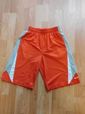 Nike Orange Shorts with White & Gray Side Panels
